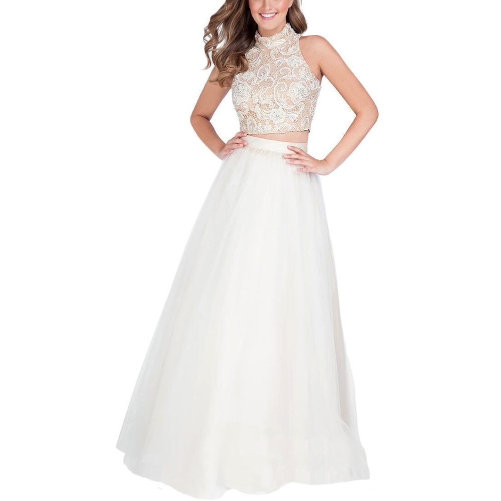 Terani Couture NEW tulle gown 2 piece princes top skirt ballerina lace crystals